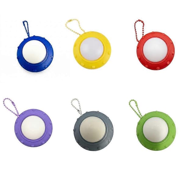 Button Clicker Fidget-legetøj - 3D-printet nøglering til angstlindring og fokus Blue Grey