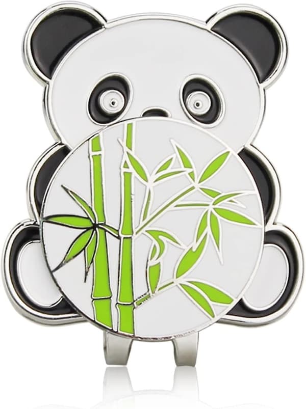 Dww-2stk-Golfballmarkører Panda W Style Golfballmarkør Magnetisk Golfhatt Klips Legering Golf Cap Klips