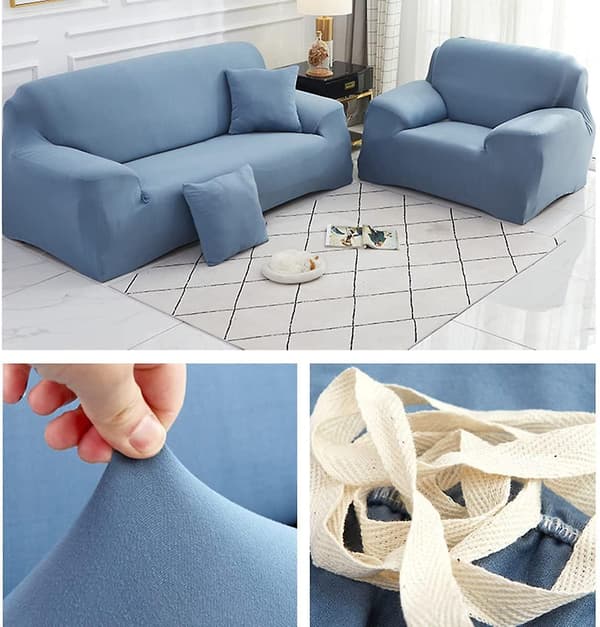 Elastiskt sofföverdrag, bekvämt stretchtyg (Blå, 180-230cm)