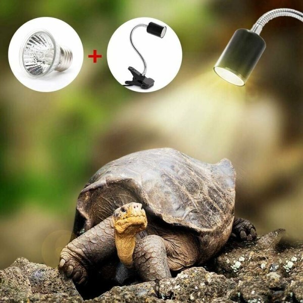 Krybdyr lampe skildpadde lampe akvarie varme lampe belysning 25W UVA UVB lampe med 360° roterende lang base? til krybdyr og padder [Energiklasse A+]