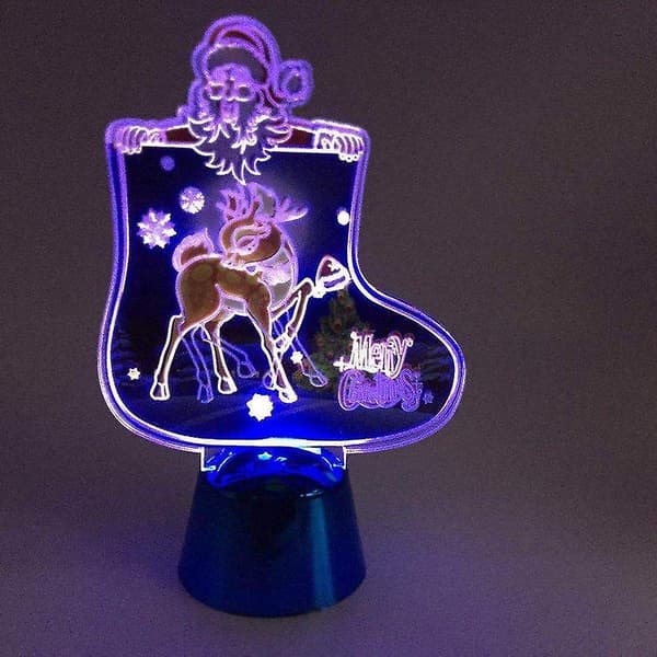 Pbf santa nattlys fargerik flash akryl lys 3d nattlys tilfeldig sendt