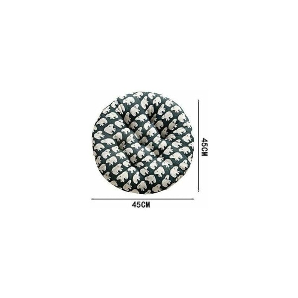 1 tjock rund kudde för matstol Soffa Stol Ryggpall Tatami Material: Bomull och lin - Grå Linne Bomull Grå 45x45cm