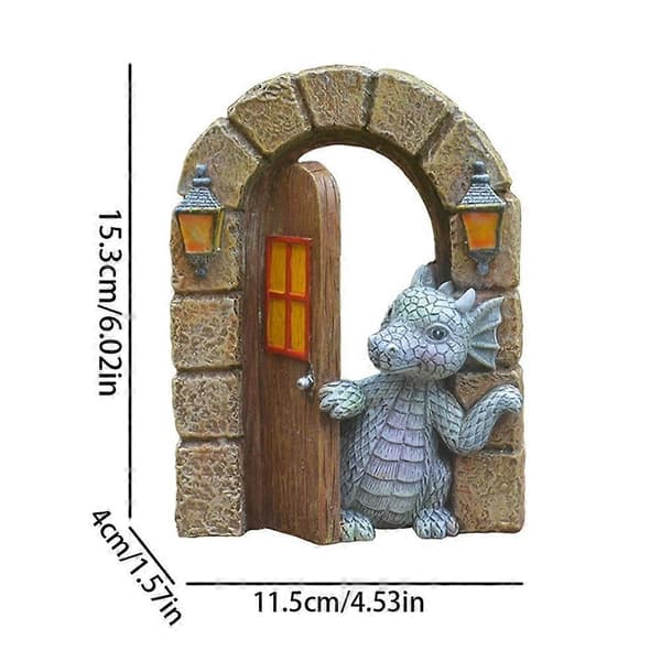Læsende dragefigur i harpiks - 15,3 cm, bogreol, gave Window Dragon