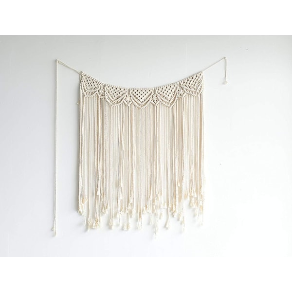 Flber Macrame Väggdekoration Boho Bröllopshängare Bomull Handgjord Väggdekor 42\" x 35\".