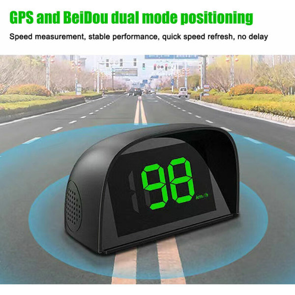 Bil HUD Headup Display KM/H Digital GPS Hastighetsmätare med LED Big Character Display Billaddningsadapter för lastbil SUV Motorcykel