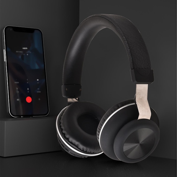 Trådløse Bluetooth-hovedtelefoner Sports Over-Ear Trådløse støjreducerende stereohovedtelefoner（BK）