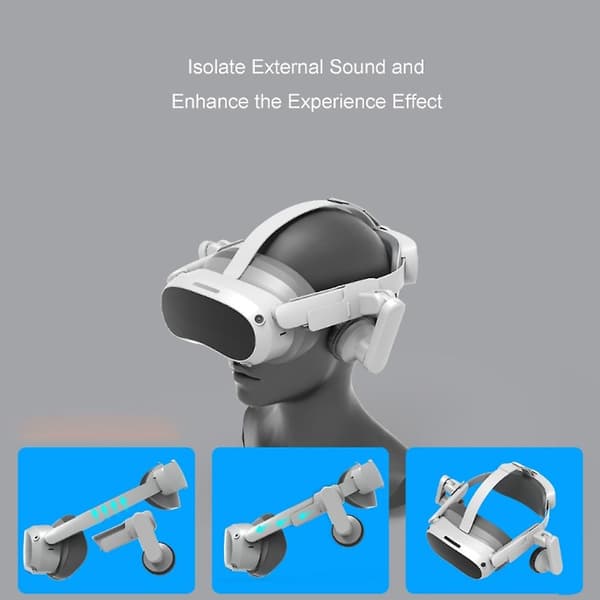 Øre for PICO 4 Headset Forbedret Headset Lyd Støyreduksjon Øreklokkepanel Lydkonsentrasjon（Hvit）