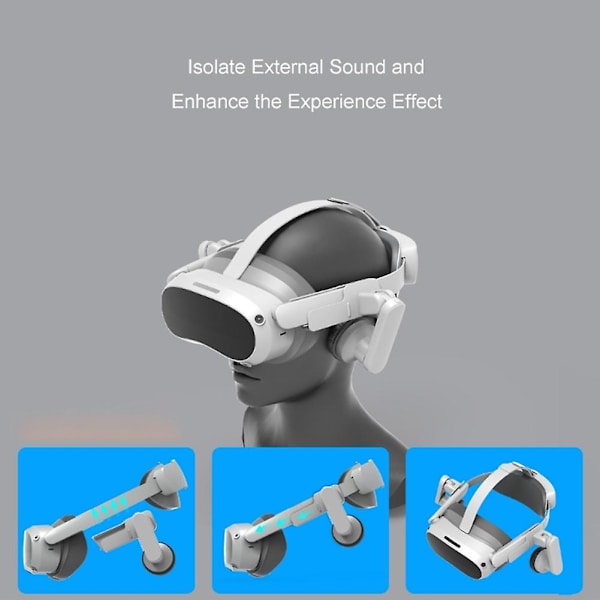 Øre til PICO 4 Headset Forbedret Headset Lyd Støjreduktion Øremuffe Panel Lydkoncentration（Hvid）