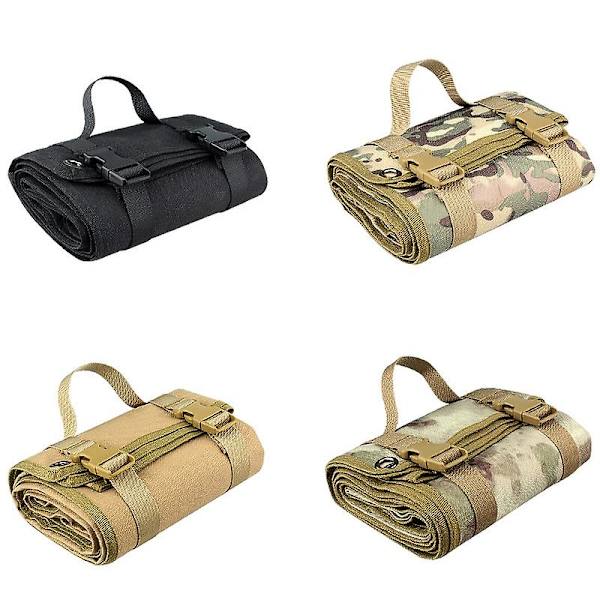 Utendørs Camping Matte Bærbar Foldet Vanntett Treningsmatte for Utendørs Jakt Trening Camping Khaki（Khaki）