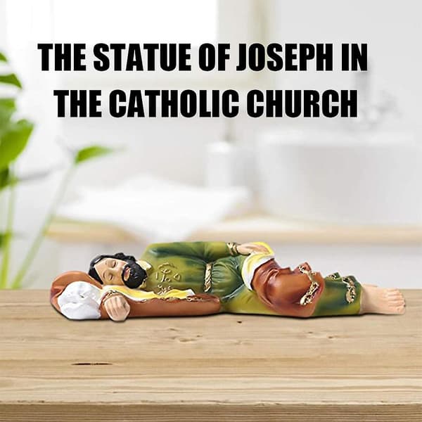 Sovende Sankt Josef Statue Katolske Religiøse Gaver Julekrybbe Dekoration Til Samling
