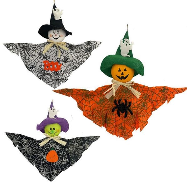 Halloweenpynt - Hængende Spøgelse - Græskar - Halm - 6 Stilarter - Miljøvenligt Stof