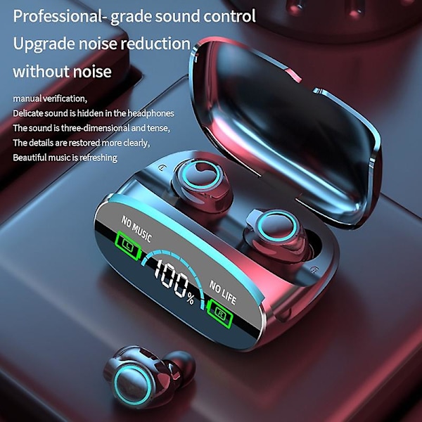 Tws trådlösa Bluetooth-hörlurar 9d Hifi Stereo Earbuds brusreducerande trådlösa headset spelhörlurar med 2000mah laddningsfodral