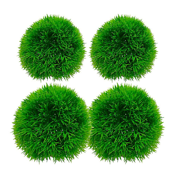 4Pcs Aquarium Aquatic Plants Balls Fish Tank Landscaping Water Plants Aquarium Plants Decors（11.50X11.50X11.00CM，Green）