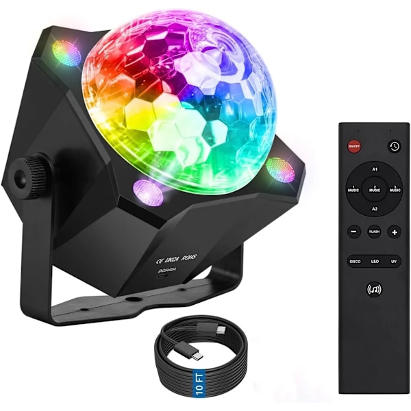 Disco lysfestlys, LED-farge strobe-lys, scenelys, for fest, bar, hjem