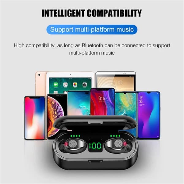 In-ear-hörlurar Digital Display Touch-Control Hörlurar Bluetooth 5.0 Hi-Fi TWS-Hörlurar IPX7
