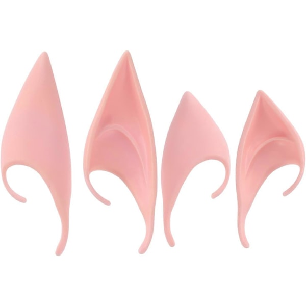 2 Par Halloween Latex Alvöron Cosplaymasker Fairy Goblin Öron, Mörk Färg Mörk Färg -