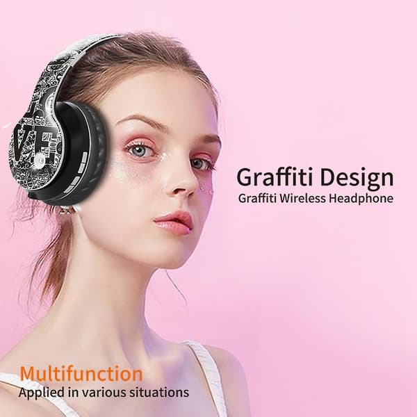 Trådlöst Bluetooth Extra Bass Stereo Headset Headset Headset Headset In Headset Inbyggd mikrofon | Hjälm/hjälm