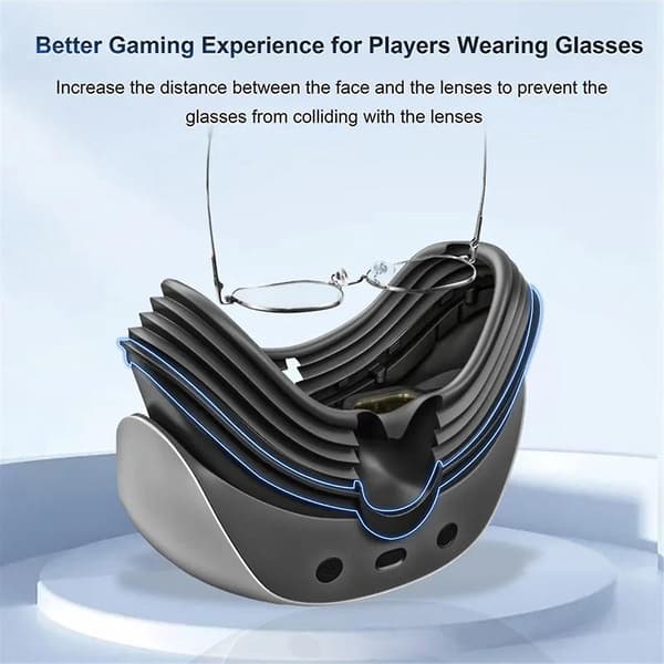 VR-ansiktsdeksel erstatning ansiktsputer for PSVR2-headset magnetisk ansiktsgrensesnittbrakett for PS VR2-tilbehør（svart）
