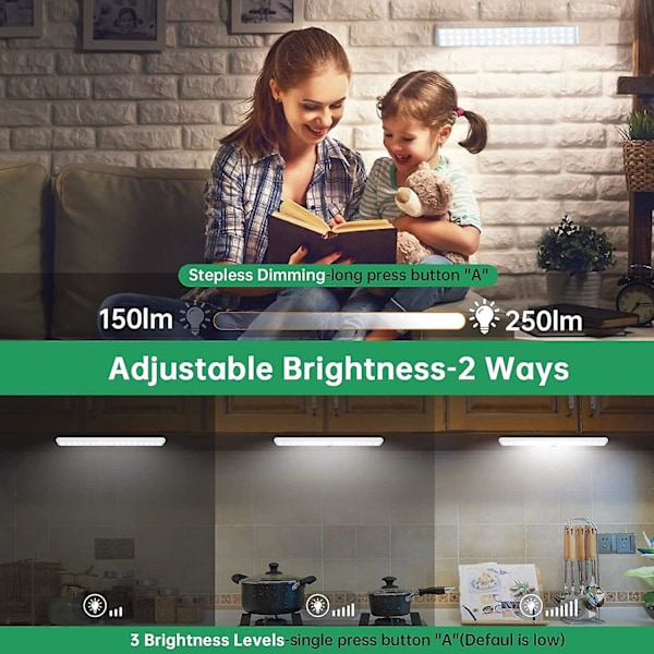 Led Sensor Lys Bevægelsessensor Køkken Lysstrimmel 2 Stykker Under Skabslys