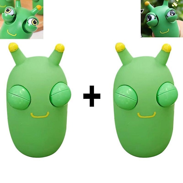 2 stk morsomme øyeeple popping squeeze leketøy gressorm klemme squishy fidget leketøy antistress øye sprett for barn voksen stressavlastning（Som bilde，2 stk blanding）
