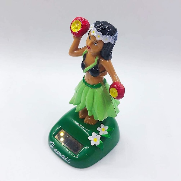 Solcellsdocka Hula Dansare Bobble Hawaiian Docka Bikini Strand Flicka Bil Instrumentpanel Bobble
