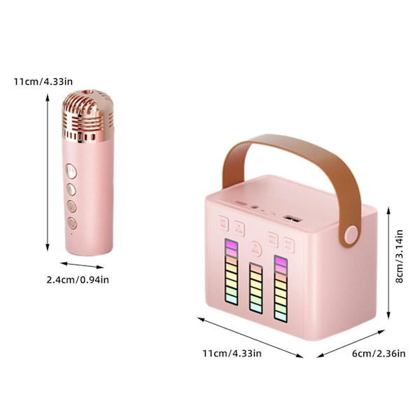 Värikäs Bluetooth-kaiutin mikrofonilla, monitoiminen Bluetooth-ääni, langaton minstereokaiutin