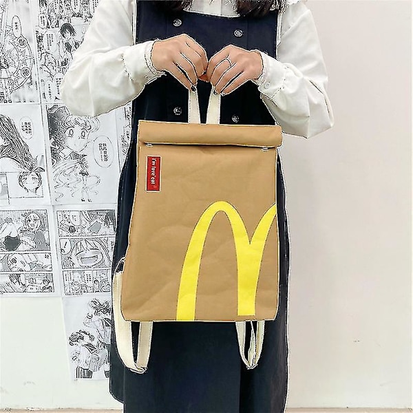 Kvinnors Ryggsäck Rolig Söt Ryggsäck Serietecknad Pommes Frites Förpackning Väska Student Skolväska Ryggsäck Skolväska Messenger Väska Handväskor
