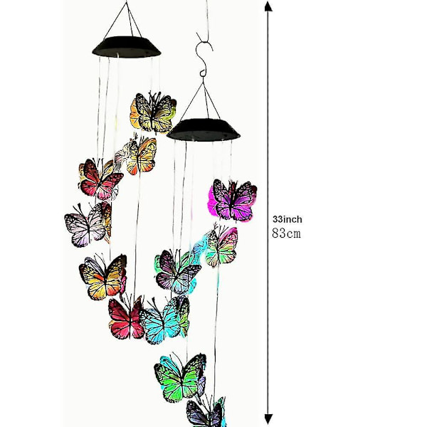 Kolibri/sommerfugl Farveskiftende Led Sol Vindspil Til Hjem/have/have, Gave Til Kvinder