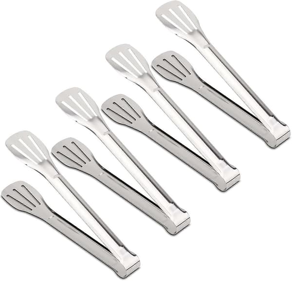 Serveringstänger Köks Tänger,Buffé Tänger, Rostfritt Stål Mat Tång Serveringstång,9 tum 4 Pack)