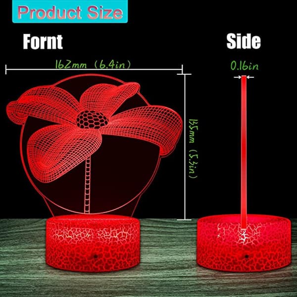 16 farver blomsterlampe, der skifter lysstyrke