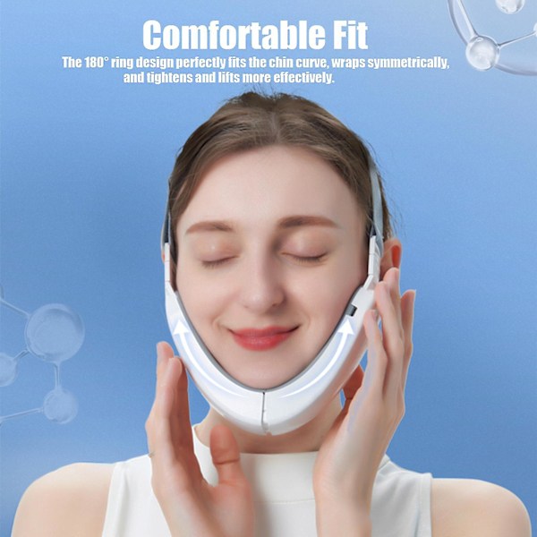 Dobbelthage Reducer, Elektrisk V-Face Shaping Ansigtsløftningsmaskine Massager Vibration Dobbelthage（Buzzer model，Pink）