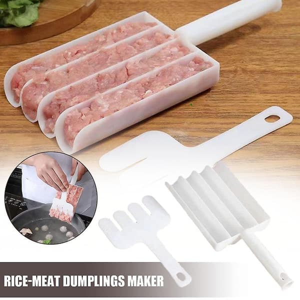 Köttbulletillverkare i plast, 3-pack, med skärande spade