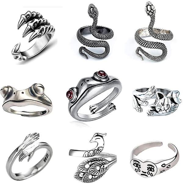 9 stk. Herre Ringer Vintage Punk Ringer Drage Slange Punk Ring Smykker Gave