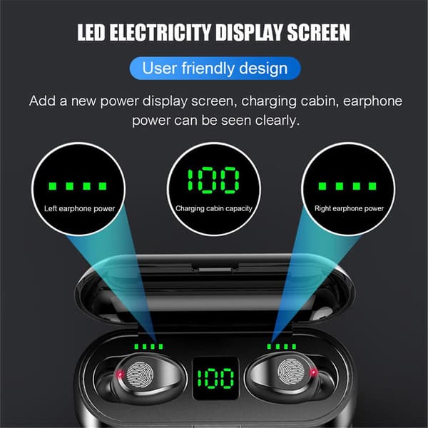 In-ear-ørepropper Digital Display Touch-Control-øretelefoner Bluetooth 5.0 Hi-Fi TWS-hodetelefoner IPX7
