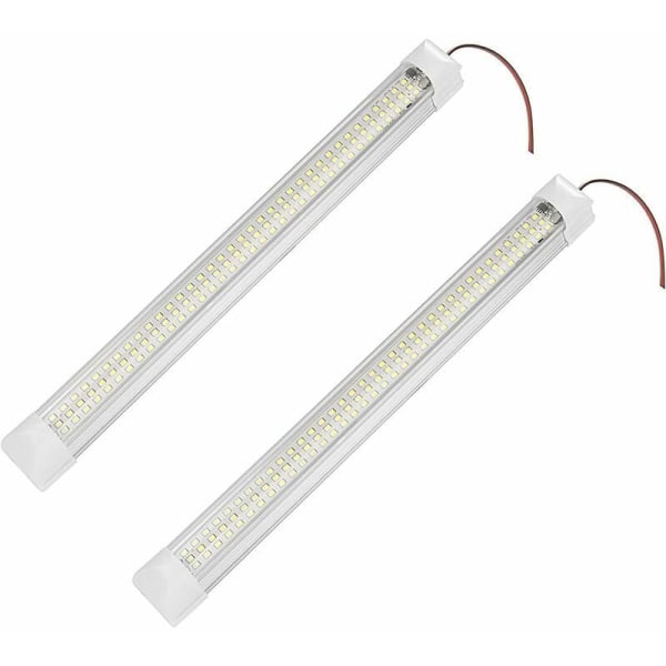 2st LED innerljuslist innerbelysning 108LED 12V vit ljuslist med av/på-knapp, lämplig för husbil, bil, kök, omklädningsrum
