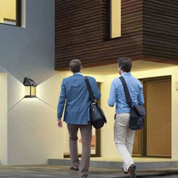 3w solcelle design væglampe automatisk tænd/sluk væglamper til gård (hvid)