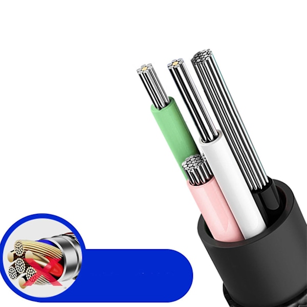 Synkroniseringsdatatransferkabel Smartphone Tablet Type-c Nylon Flettet Opladekabel-3m-blå