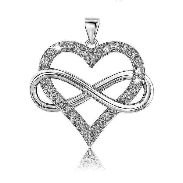 925 Silver Number 8 Halsband Diamant Hänge (Silver)