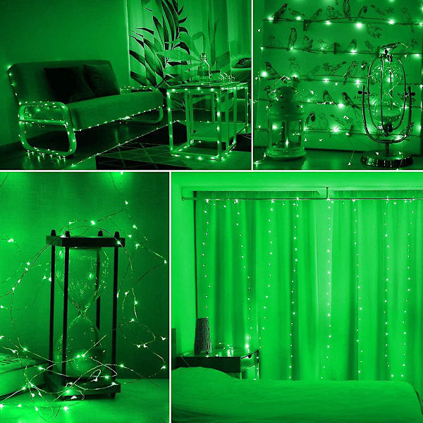 St. Patrick's Day Solar String Lights, Mini 100 LED Koppartrådslampor, Fe-lampor, Vattentäta solcellsdekorationer för inomhus- och utomhusbruk, trädgårdar, H
