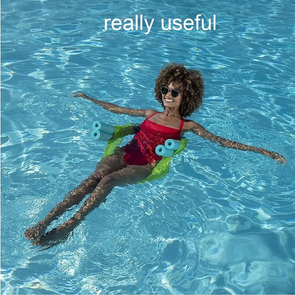 Flytande Pool Noodle Mesh Stol för Barn och Vuxna, Grön Sling Mesh Sits för Avkoppling i Poolen