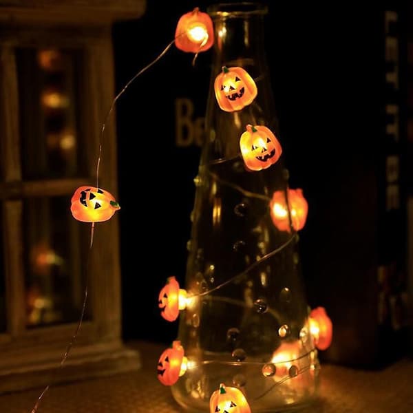 Ny led halloween serie lyskæde formet kobbertrådslampe（Gul）