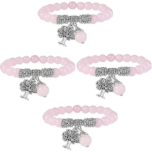 8mm Livets Träd Chakra Armband, Reiki Healing Balanserande Lyckobringande Stretch Sten
