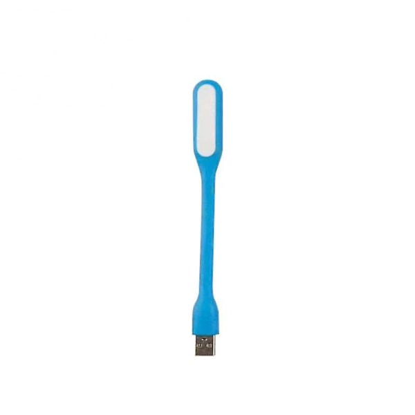 Kreativ USB-vifte fleksibel bærbar minivifte og USB LED-lyspære for Power Bank & Notebook & Datamaskin sommergadget (blå lampe)