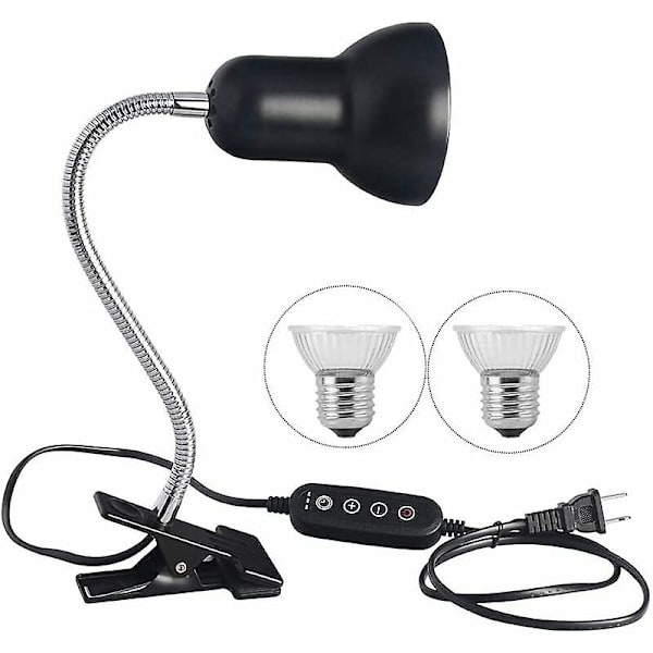 LED UVA UVB-pærer, krybdyrlampe opvarmet skildpaddelampe med lang sokkel til krybdyr og padder [energiklasse A+]