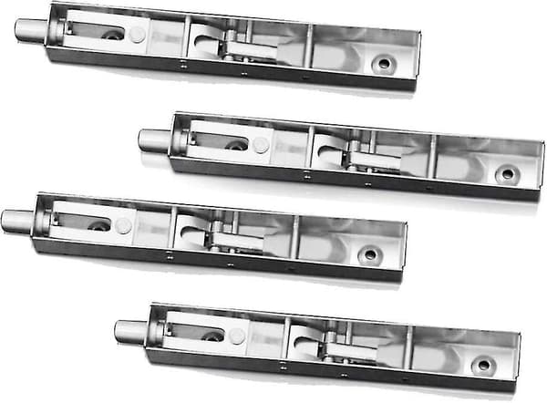 4-pack (2 par) dörrspärr glidskruv, doldörrspärr, rostfritt stål (15 cm längd)