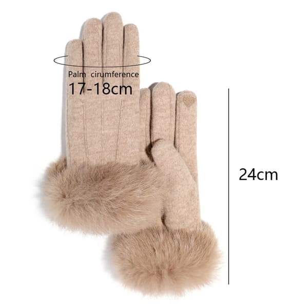 Dam vinterhandskar, supermjuka mockahandskar, pekskärmshandskar, varma vinterhandskar (mörk te kamel)