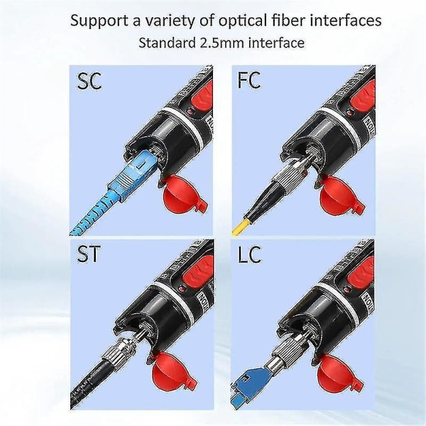 Optisk fiber visuellt felsökare 50mw Vfl kabeltestmätare, rödljuspennatestare 50km Icke-konta