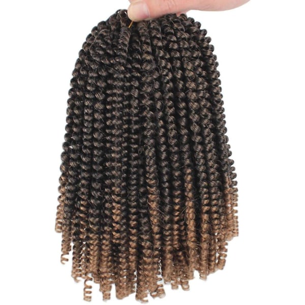 8 Inch 6 Pack/batch Hår Virkade flätor Syntetiska hårförlängningar Flätor Weird Curly Twists Spring Twists Women T27#