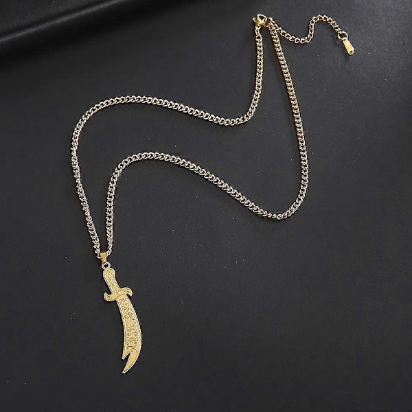 Imam Ali Svärd Dhul-fiqar Halsband Islamisk Arabisk Konst Islam Muslim Zolfiqar Arabisk Kalligrafi Män Amulett Smycken