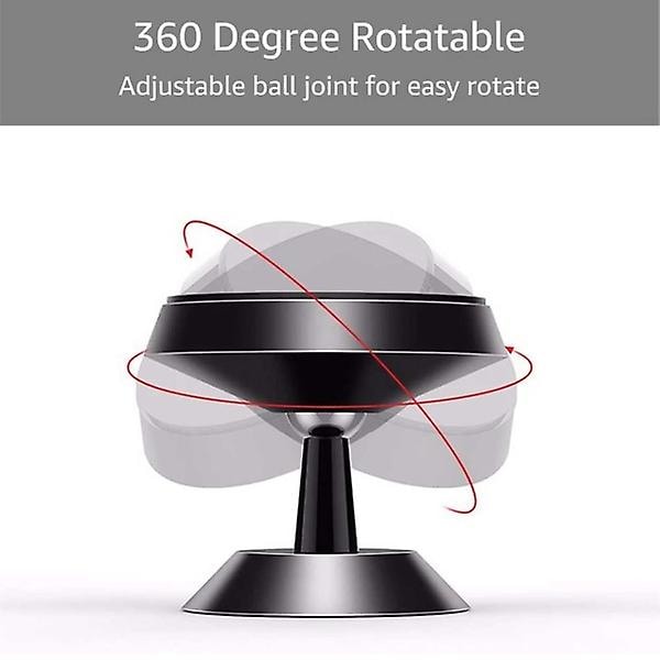 360 astetta kääntyvä matkapuhelinteline itseliimautuvalla magneettisella auton pidikkeellä, musta